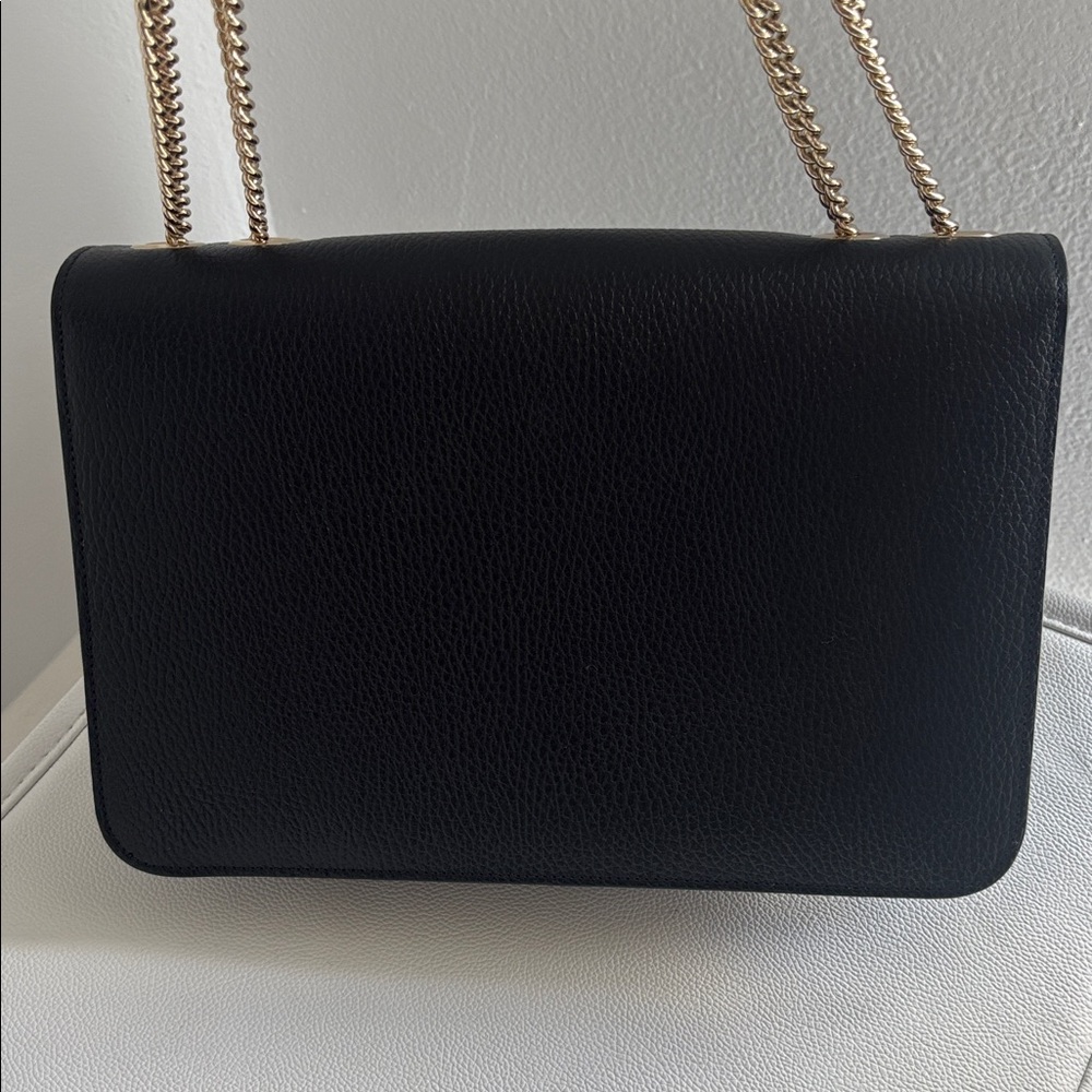 Gucci Interlocking GG Black Calfskin Leather Crossbody/Shoulder Bag - Picture 7 of 16